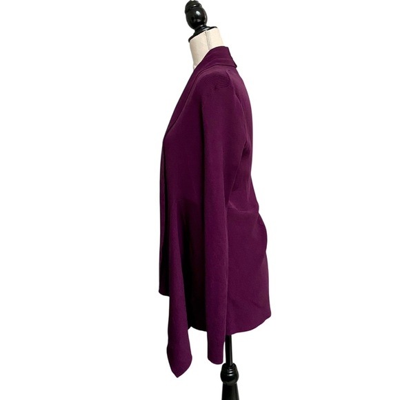 Express Purple Ribbed Open Front Long Cardigan Shawl Collar Size Small - Picture 7 of 13